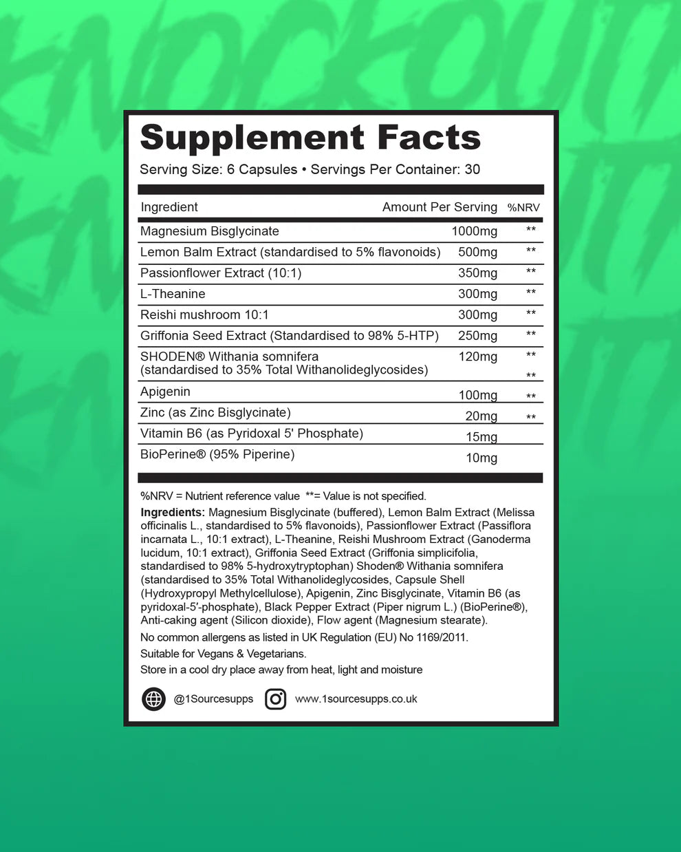 1 Source Supplements Knockout1 - Sleep & Recovery Aid