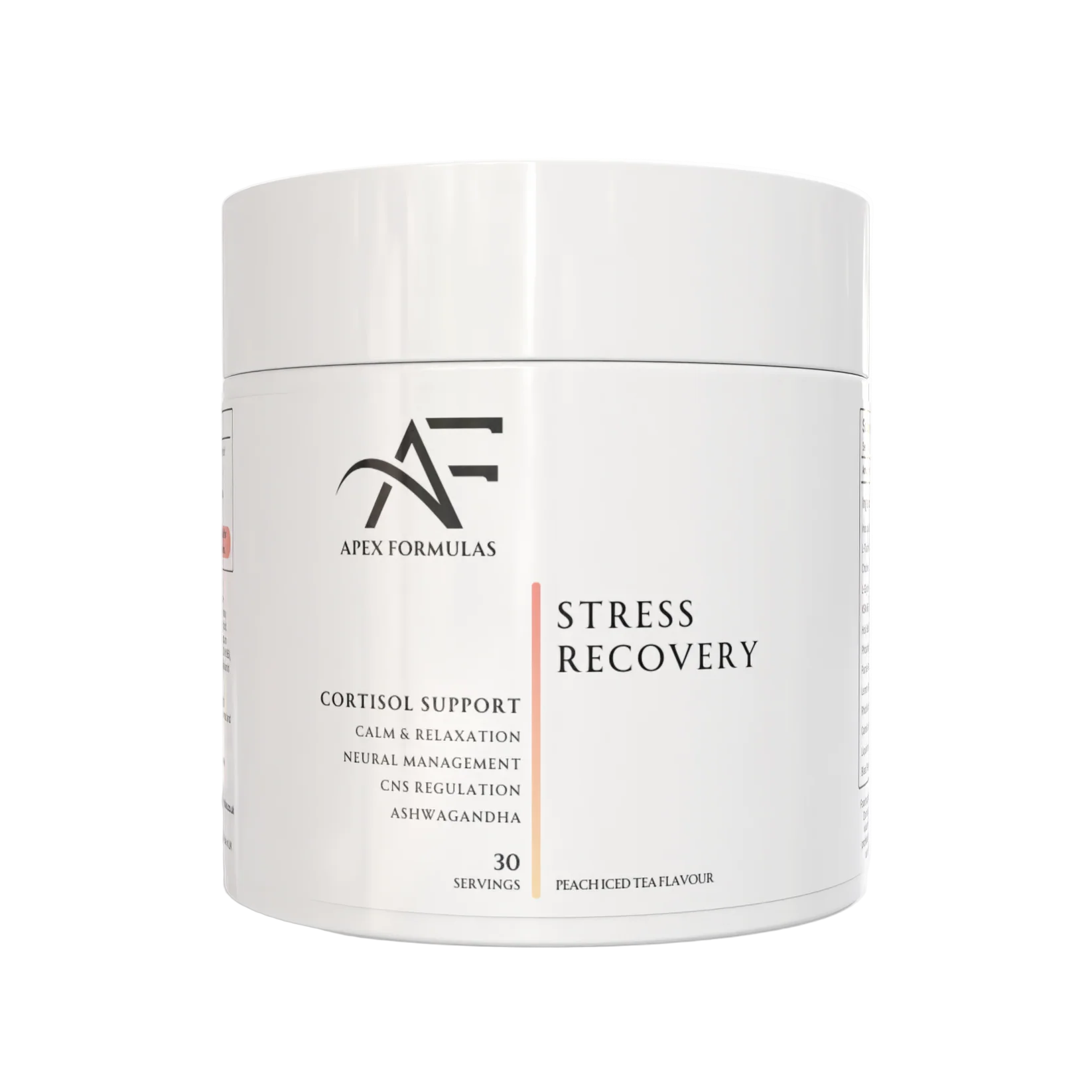 Apex Formulas Stress Recovery supplement container on a white background