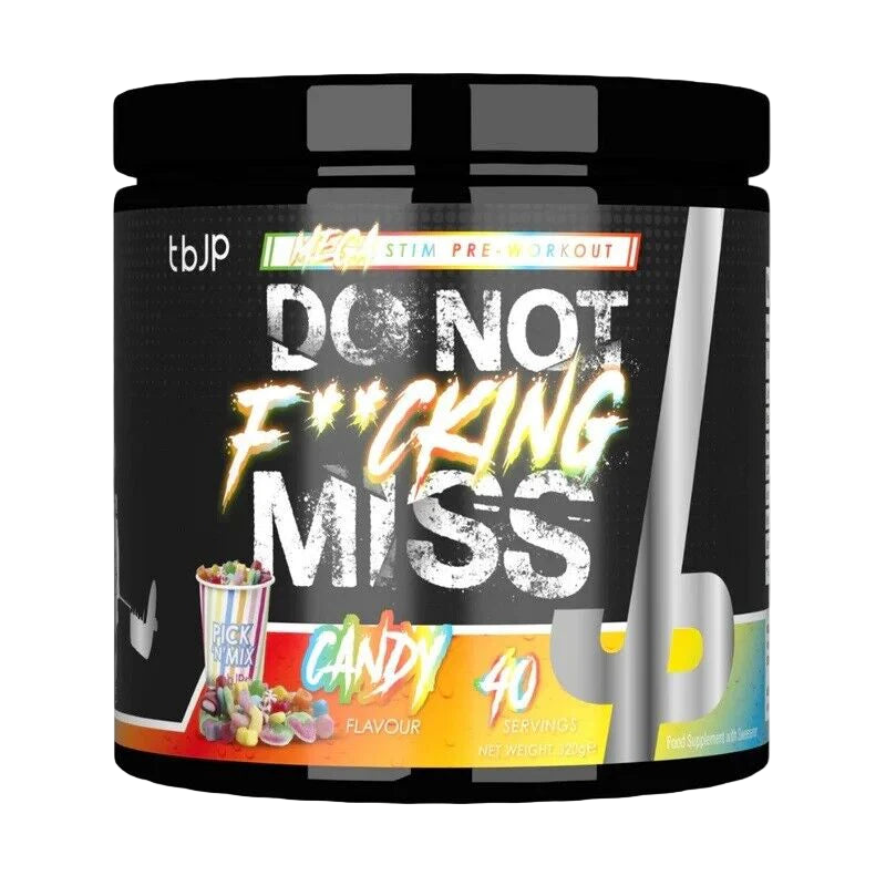 Supplement container with colorful text and graphics on a white background