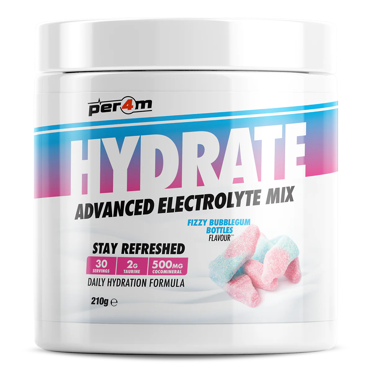 Per4m Hydrate Advanced Electrolyte Mix container on a white background